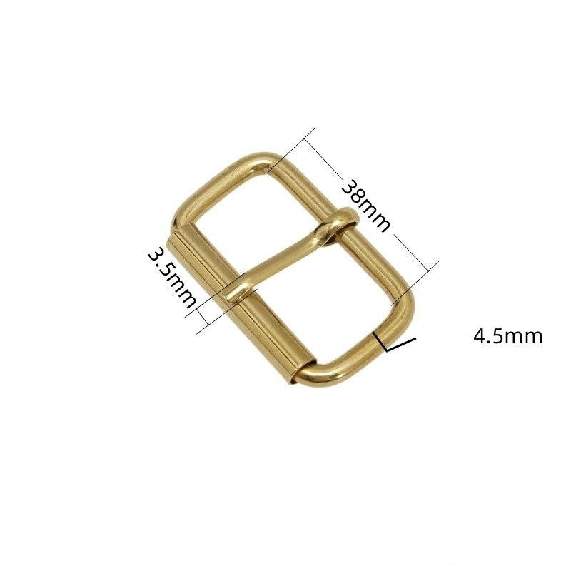 20/26/34/38mm Solid Brass Adjustable Belt Buckles Square Heel Bar Roller Buckle Bag Parts Accessories Strap Webbing Pin Buckle-34