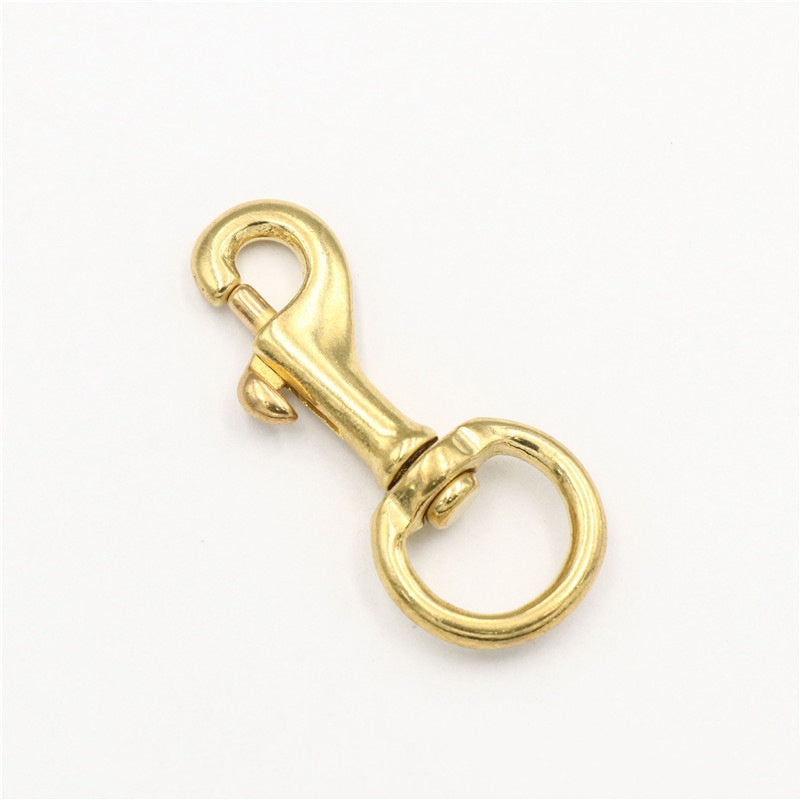swivel snap hooks brass clip for dog leash solid brass bolt snap carabiner swivel with round eye-35