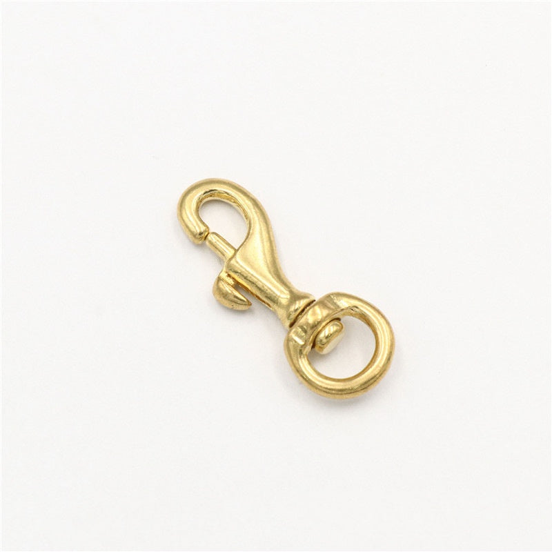 swivel snap hooks brass clip for dog leash solid brass bolt snap carabiner swivel with round eye-35