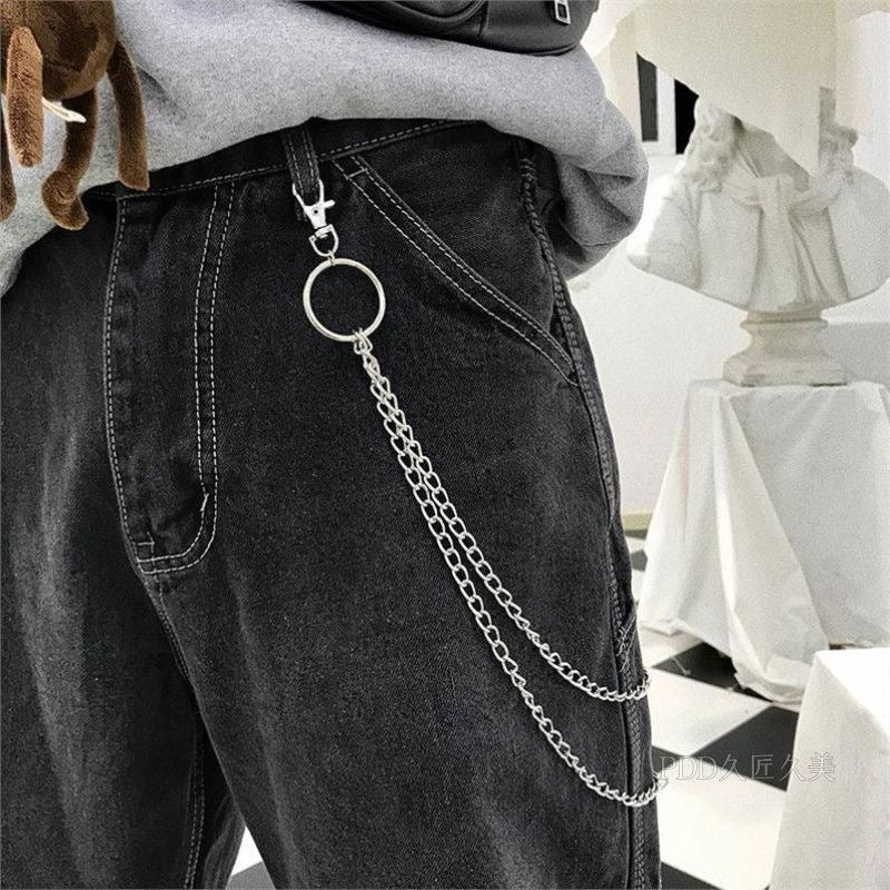 Customized double-layer frosted aluminum chain bag hanging chain jeans waist shoes matching sexy belly chains-36