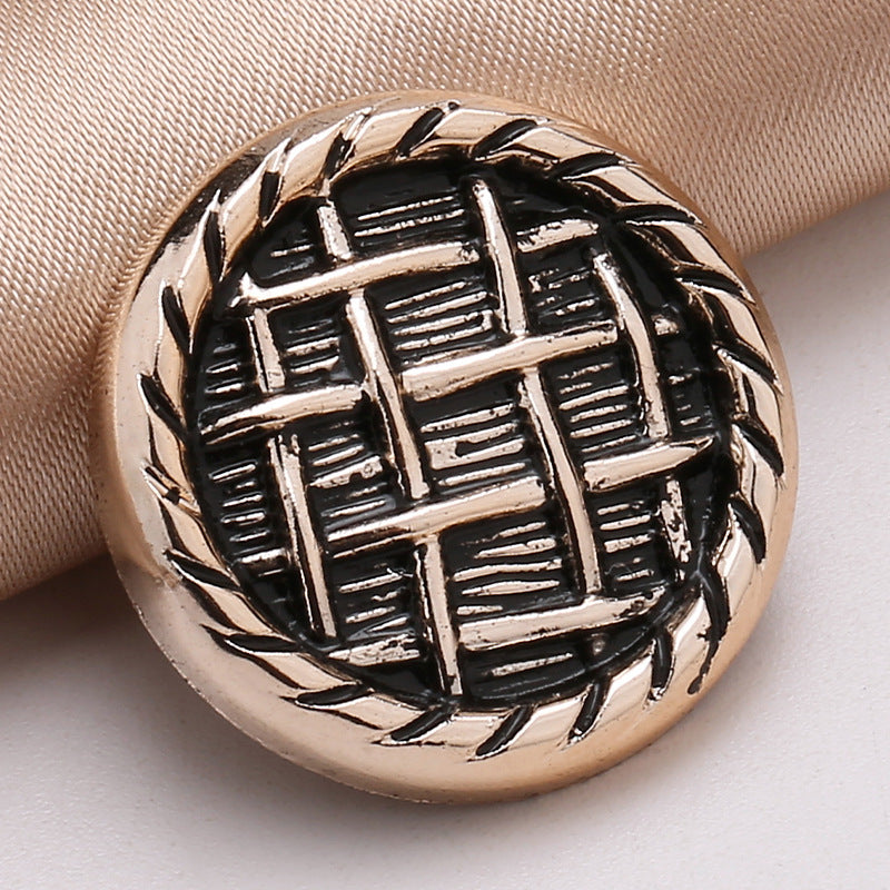 New Matte Gold and Black Metal Buttons for Women Coat Clothing Garment Decorative Large Sewing Buttons Accessories-37