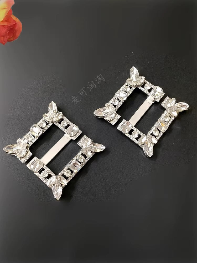 Shoe Decoration Accessories Factory Supply Crystal Metal Women Shoe Buckle for Shoes-35