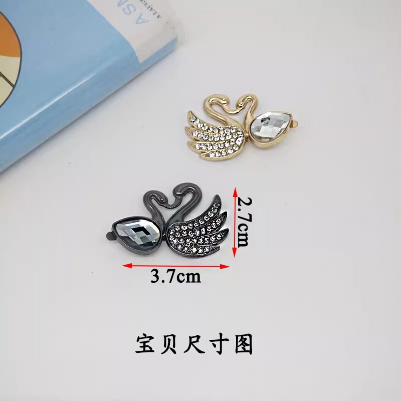 Crystal Swan Shoes Buckle for Women-67