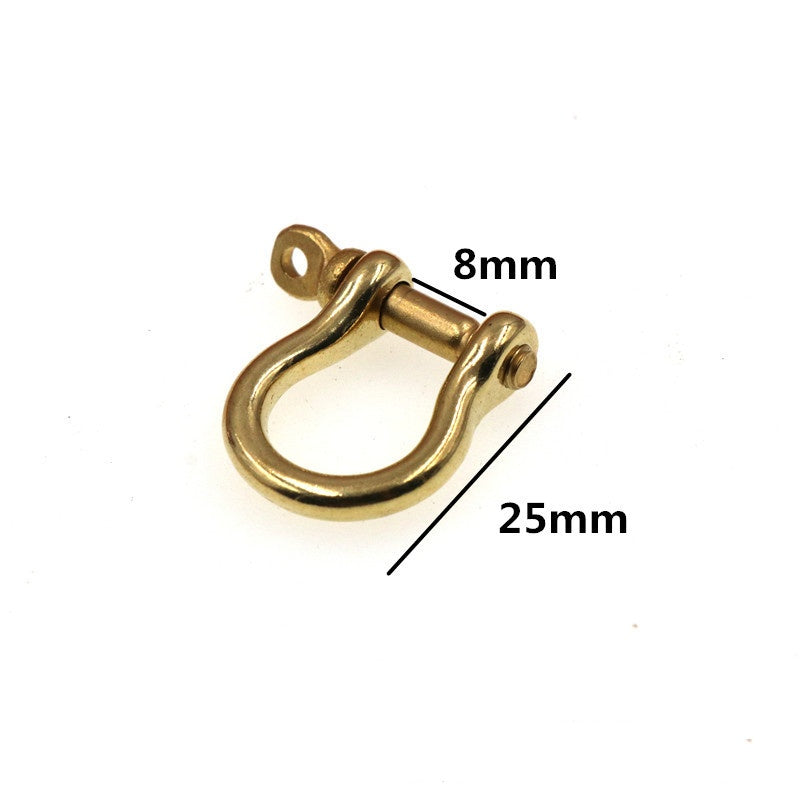 6mm Brass U-shackle Buckle Leather Bag Hardware Accessories Removable Screw Horseshoe Buckle-45