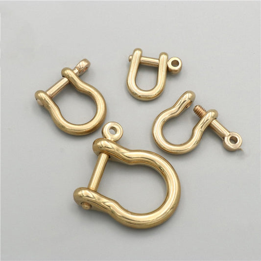 6mm Brass U-shackle Buckle Leather Bag Hardware Accessories Removable Screw Horseshoe Buckle-45