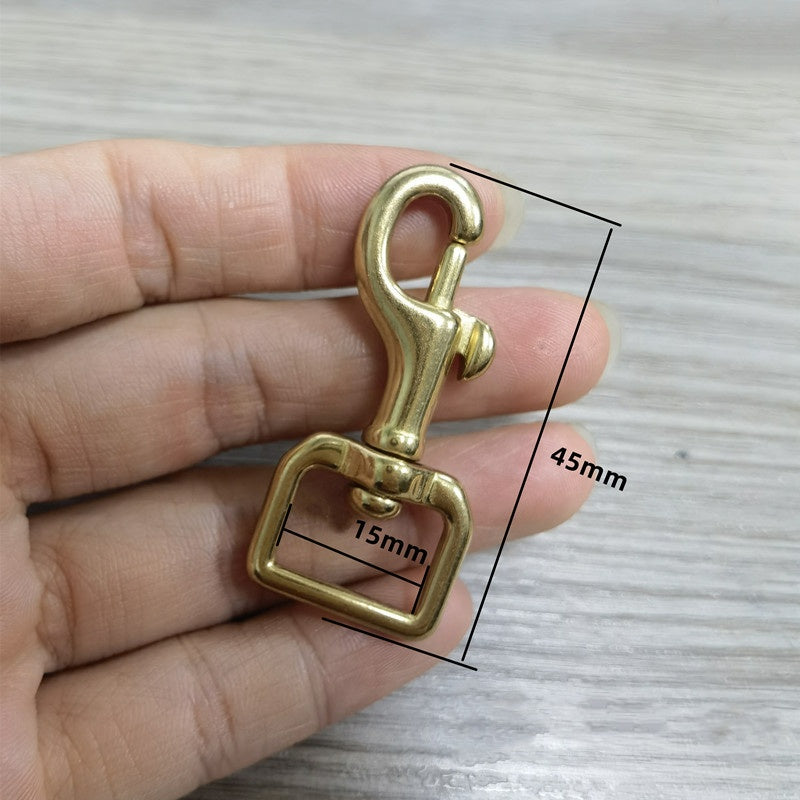 Factory Price Solid Brass Swivel Lever Snap Hook Brass snap Clip Carabiner For Bag DlY Leather Crafts-46
