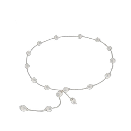 Gold/Silver Adjustable Metal Elegant Pearl Women's Thin Chain Belt For Ladies Dress Skinny Waistband Decorative Jewelry-49