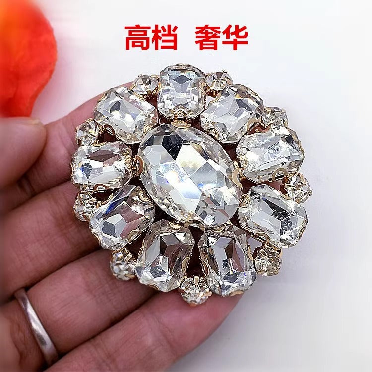 Shiny Square Rhinestone Buckle Diamante Ribbon Slider Wedding Invitation Card Decoration Buckles -28Shoe Upper Belt-28
