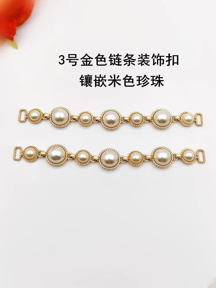 Factory Wholesale 50 Designs Metal Alloy Shoe Bag Connected Chain Buckles Accessories ,custom Design Is Welcome-11