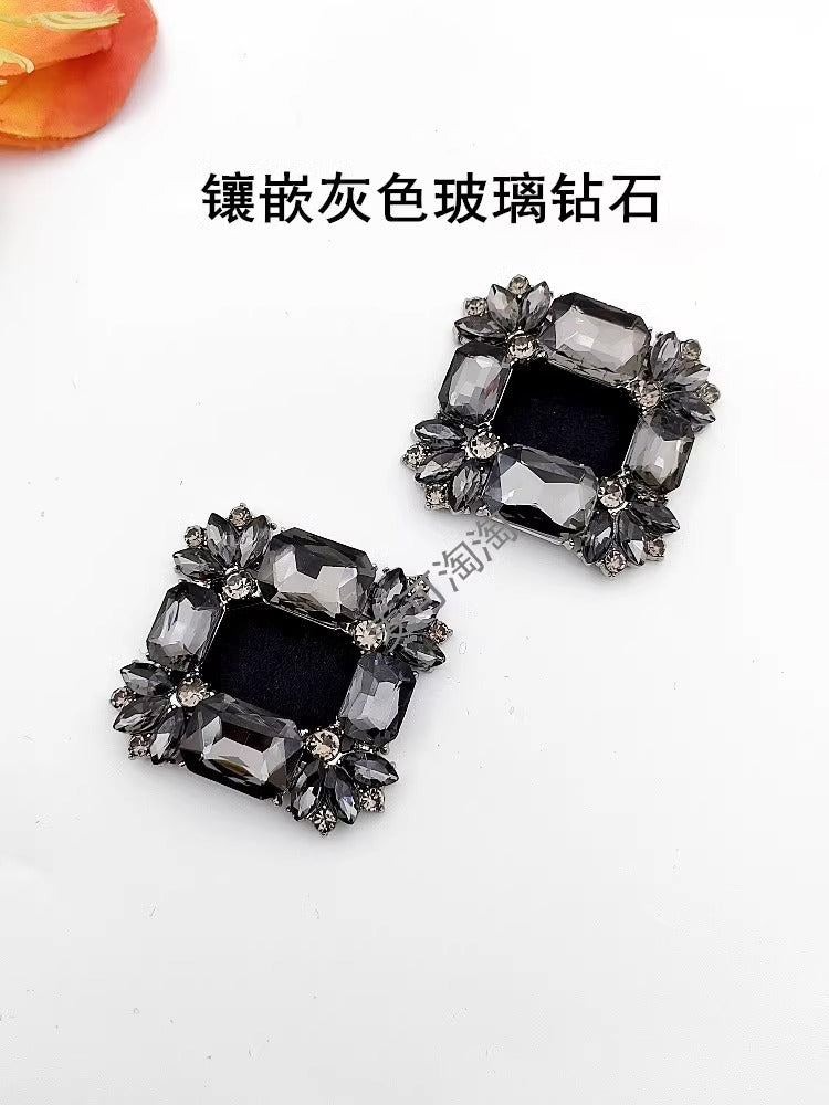 Factory Stock Many Different Styles Silver Gold Metal Color Alloy with Shining Crystal Glass Women High Heel Shoe Clips Trims-31