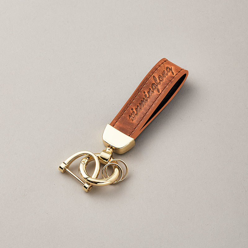 high quality emboss Pu leather wrist strap keychain with Luxury retro Business wrist strap key chain-51