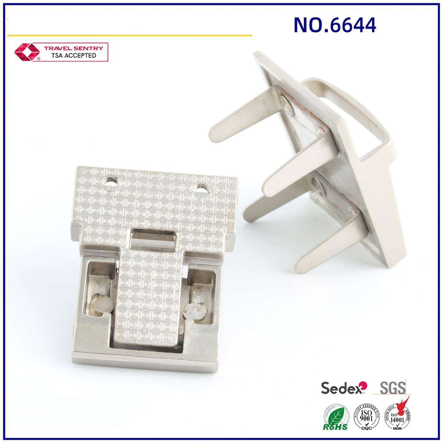 Chinese factory direct sales sample design safe turn lock clasp bag lock for handbag/bag-53