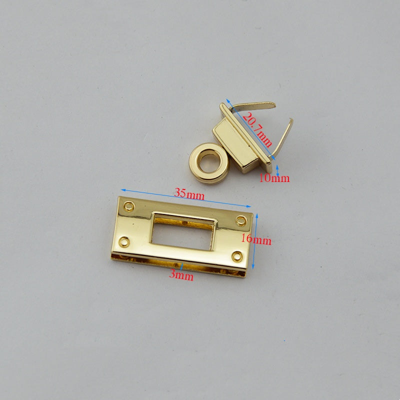 Handbag Twist Lock Hardware Accessories Square Shape Bag Turn Lock Mortise Closure Clasp Rectangle Locks-56