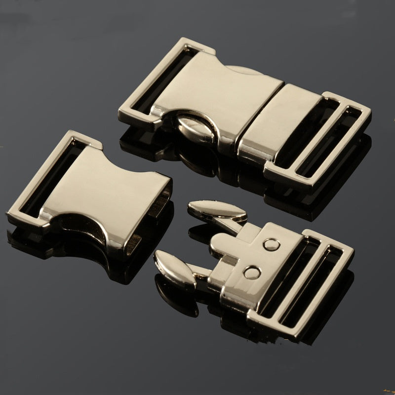 Gold metal clasp lock buckles for dog collar custom LOGO double adjuster buckles-57