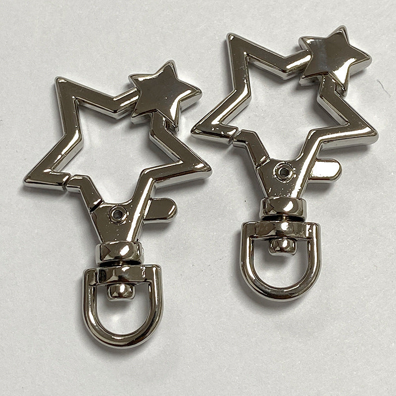Custom star shape Snap Hook little Handbag Pendant opening spring snap buckle for key ring key chain decorative buckle-59