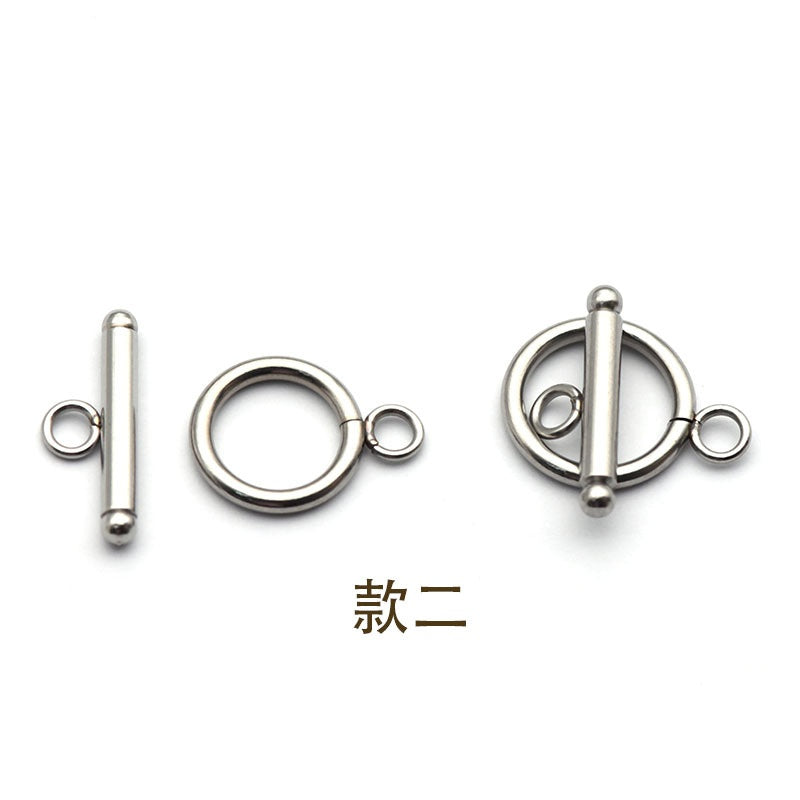 Stainless steel OT buckle finishing necklace bracelet cover buckle Smooth round buckle diy accessories-59