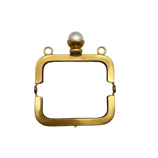 Beaded Bag Frame Square Glossy DIY Handbags and Purse with Carrying Handle Plated Plate Screws-58