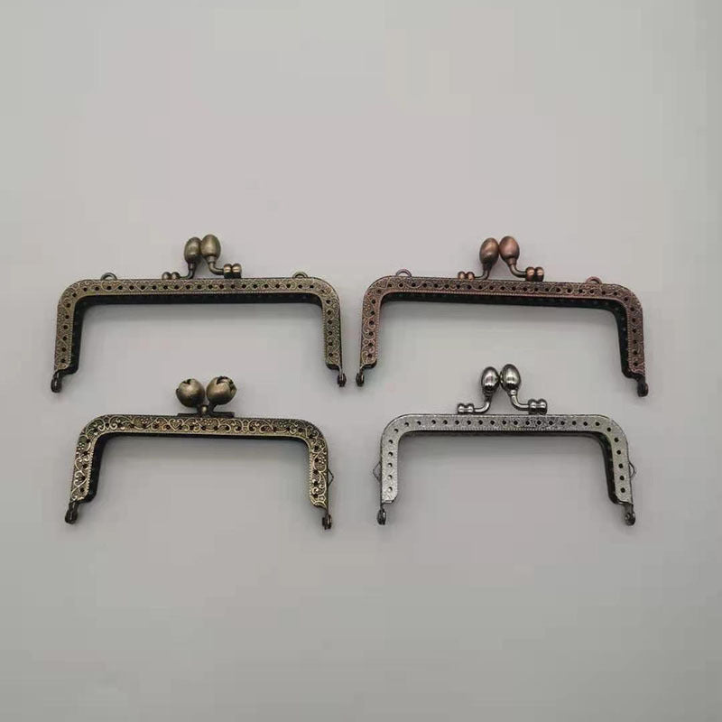 8.5-20.5cm Light Gold Metal Square Purse Frame KissLock Hardware-100