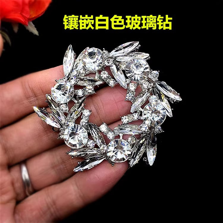 High Quality Fancy Bouquet shoes buckle Beautiful Crystal Floral Garland Assorted Colors Flower shoes buckle-91