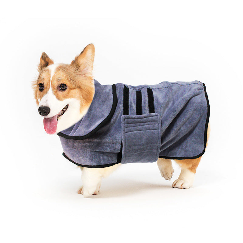 Custom logo Double Layers Dog Bath Robe Absorbent Pet Dog Cat Towel Adjusted Bathrobe-101