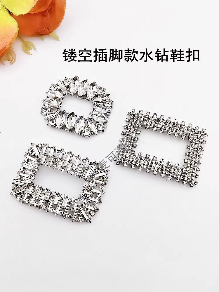 Factory Stock Many Different Styles Silver Gold Metal Color Alloy with Shining Crystal Glass Women High Heel Shoe Clips Trims-31