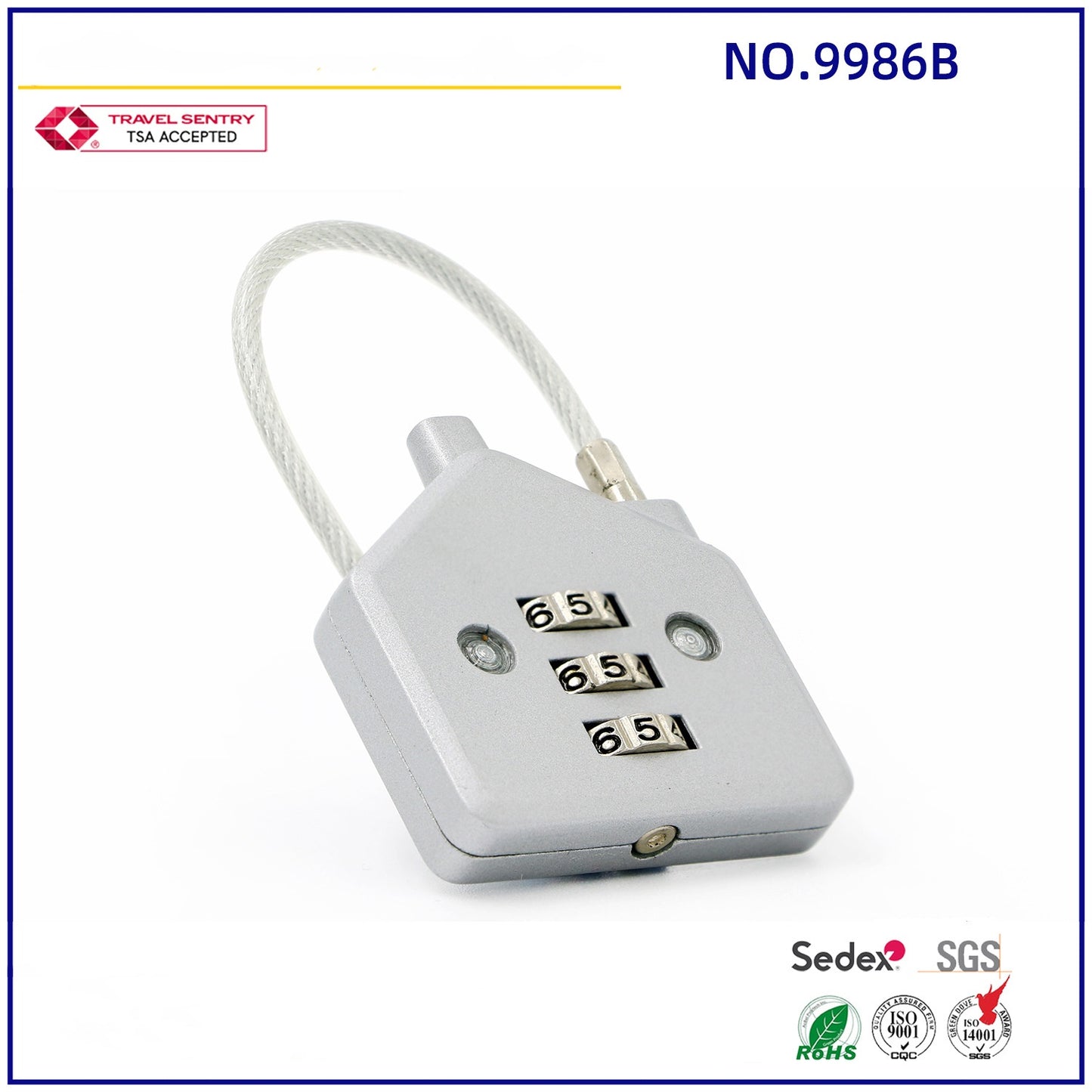 Cute 3 digit combination lock house shaped padlock with code-6