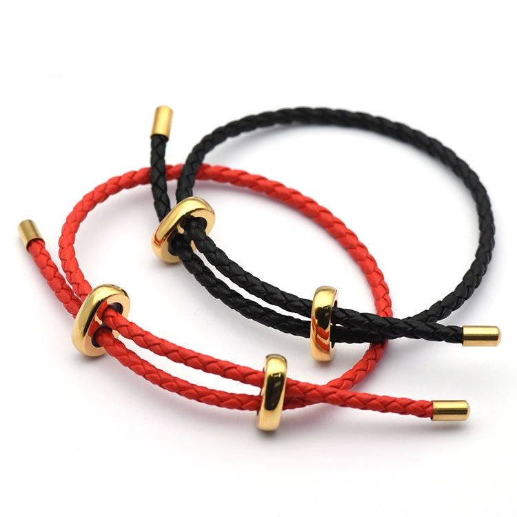 Hot male/female adjustable clasp multi-color lucky wire rope stainless steel bracelet-6