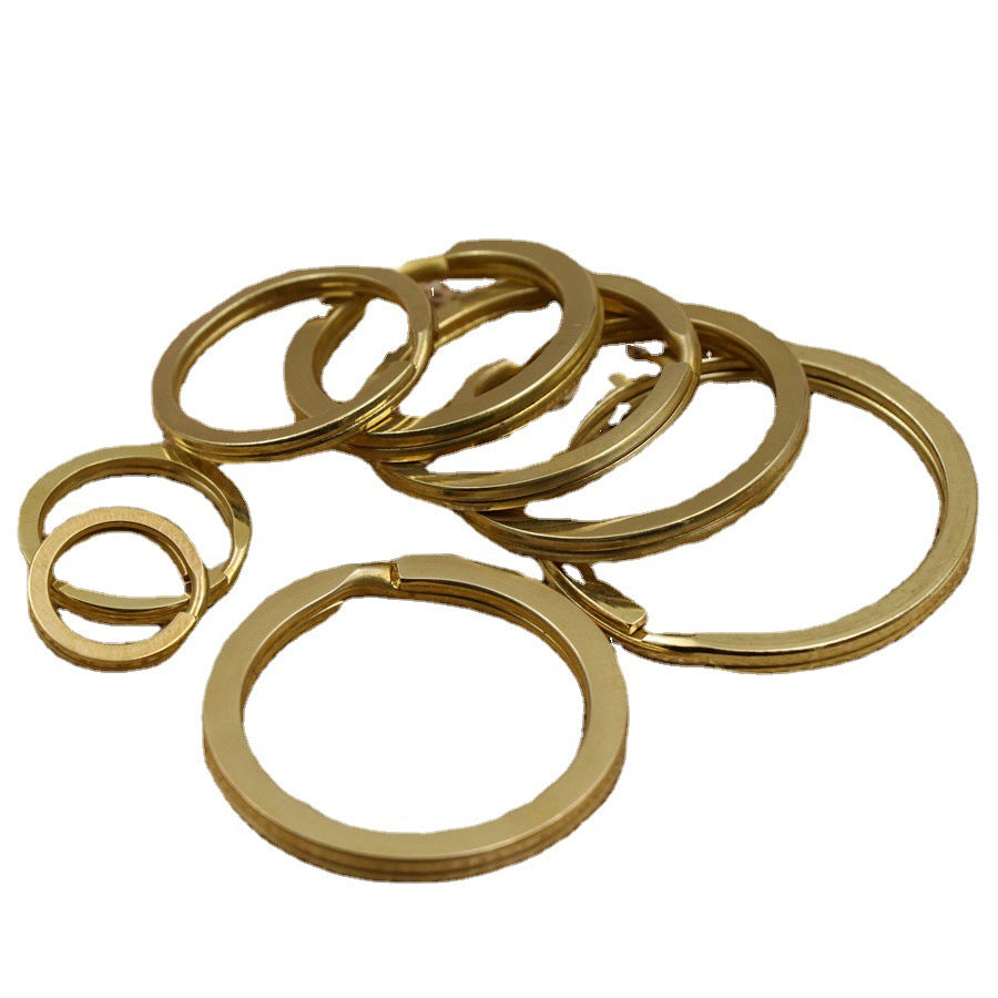 Solid Brass Split Rings Double Loop Keyring 15-38mm bag hook Connector Keychain Keys Holder-6