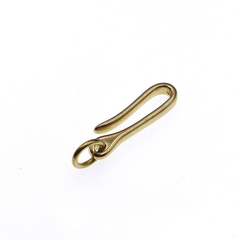 HOT Belt U Hook Brass Keychain Fob Clip Retro Vintage Key Ring Wallet Chain Hook with Bow shackle Fish Hook-66
