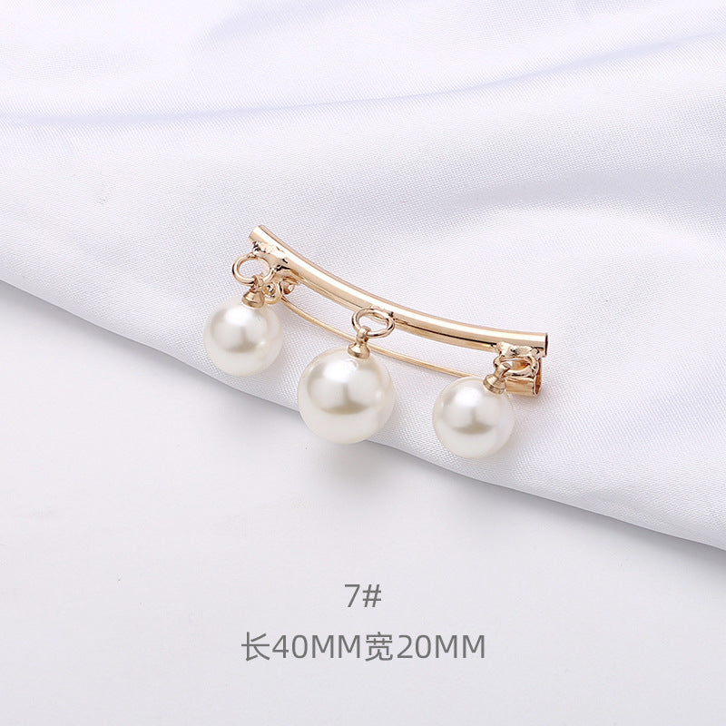 Japanese and Korean fashion anti-slip pearl brooch alloy rhinestone butterfly pin collar accessories wholesale-67