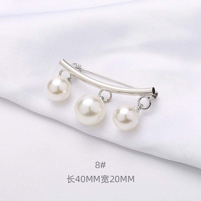 Japanese and Korean fashion anti-slip pearl brooch alloy rhinestone butterfly pin collar accessories wholesale-67