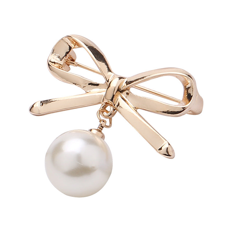 Japanese and Korean fashion anti-slip pearl brooch alloy rhinestone butterfly pin collar accessories wholesale-67