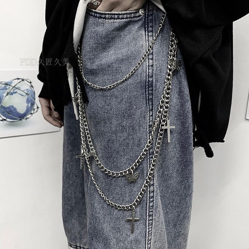 Cross Keychain Punk Trouser Wallet Chain Hip Hop Jeans Chains Pants Chain For Men Women-69