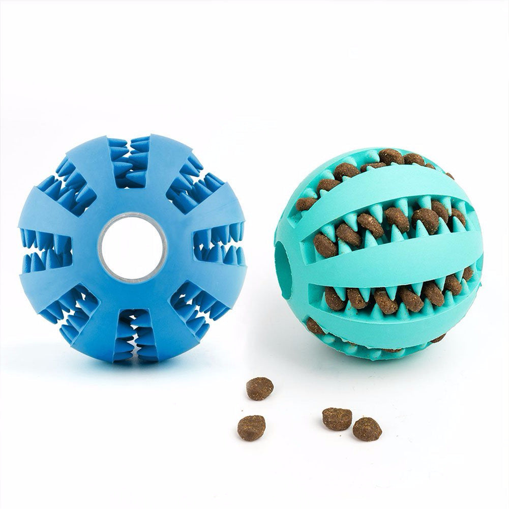 Custom Natural Indestruct Clean Teeth Interactive Pelota Para Perro Pet Dog Play Training Toy Add Food Tough Chew Rubber Ball-30