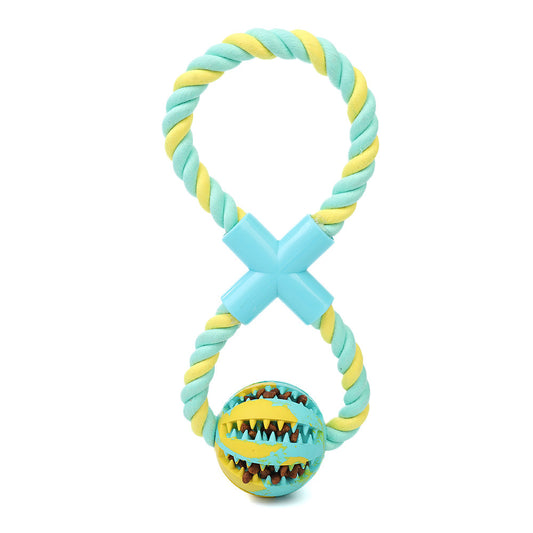 Pet Toy Durable Soft Rubber Ball with Cotton Rope Chew Toys Tooth Cleaning Leakage Food Dog Toys Interactive-40