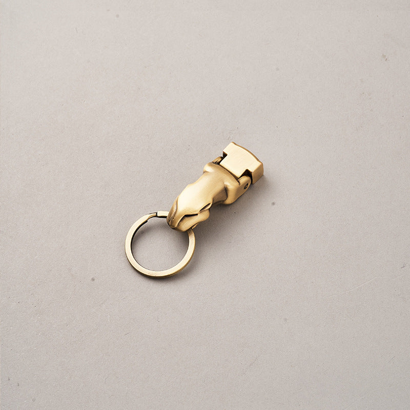 3d High-end Leopard Head Car Waist Hanging Metal Keychain Advertising Promotion Key Ring Pendant-7