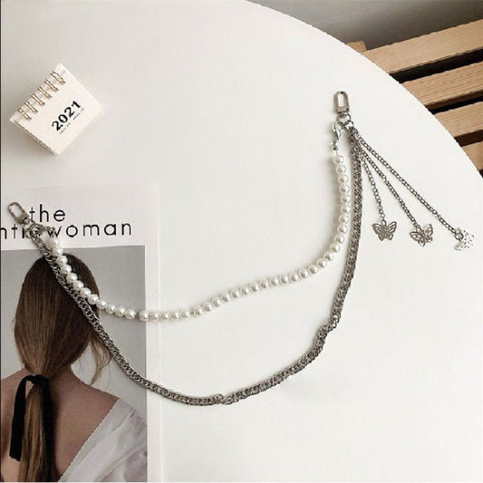 New Fashion Simple Design Butterfly Multi Layer Trouser Chain Cold Wind Thick Pearl Wallet Chain-70