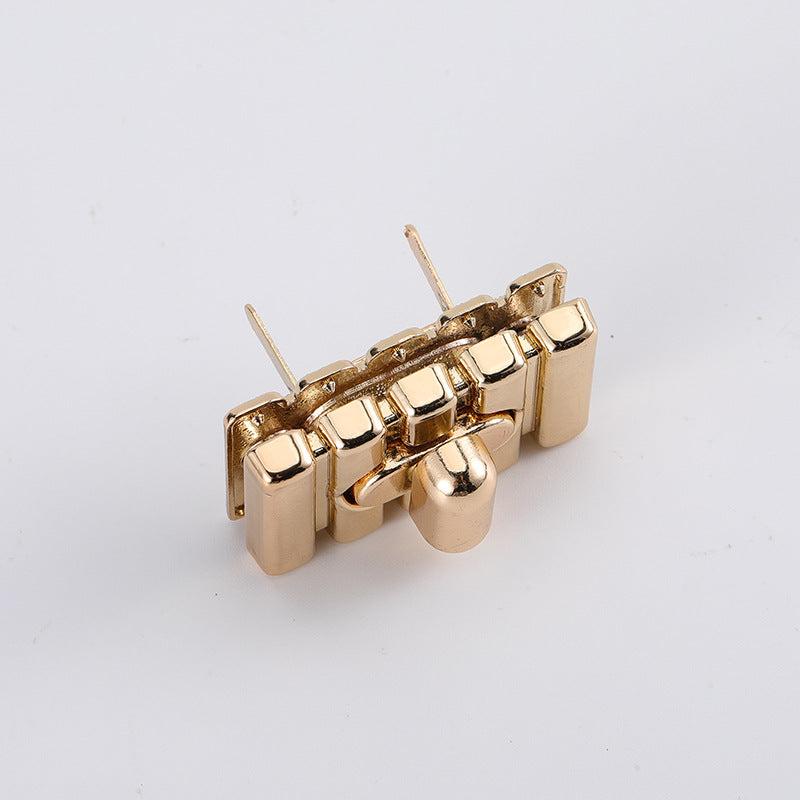 Professional Custom High Quality Light Gold Alloy Twist Push Locks Metal Handbag Turn Lock Hardware Bag Lock Accessories-70