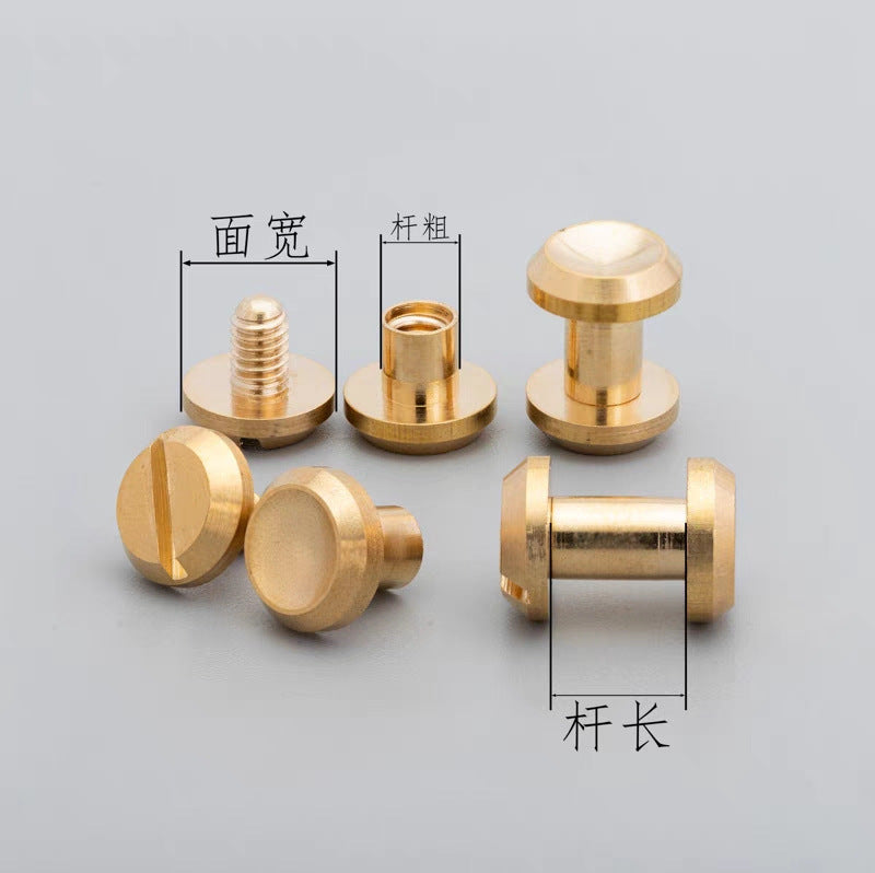 Solid brass repaire leather DIY brass screw stud rivet-72