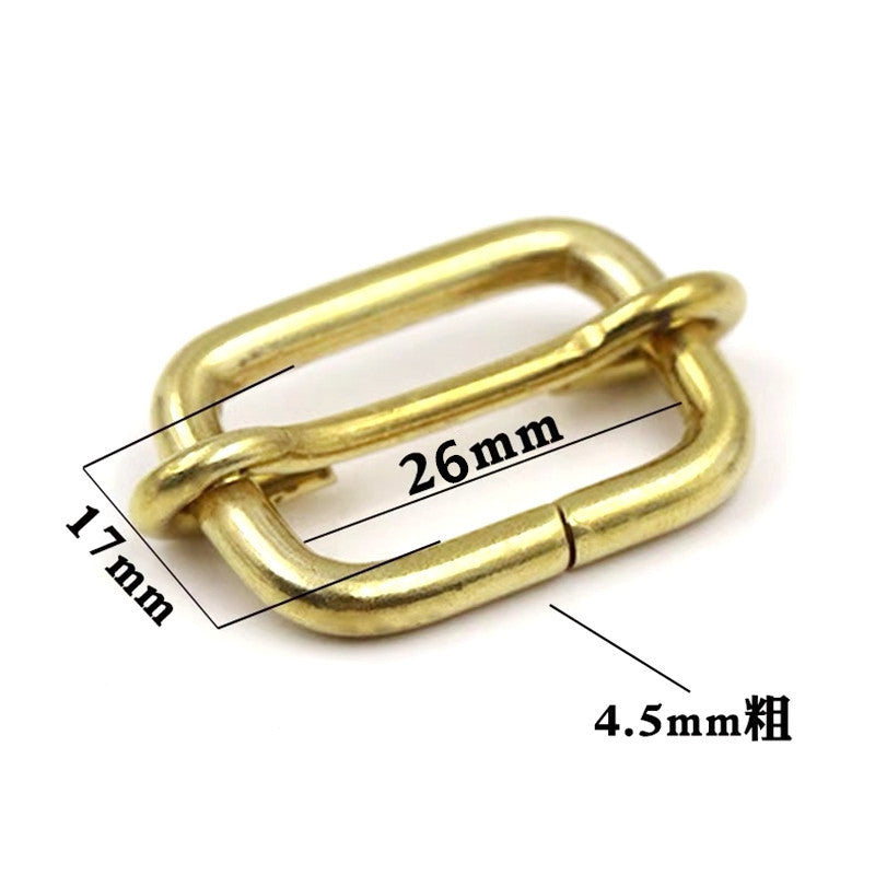 China solid brass tri glide buckle with adjustable pin square tri slider buckle for backpacks straps-73