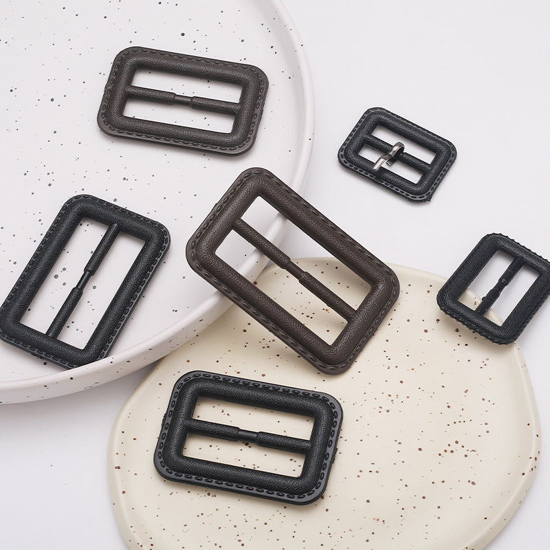 Rectangle Metal Coat Brown Black Trench Coat Buckle Resin Belt Buckles Hebillas Resin Pin Buckles-74