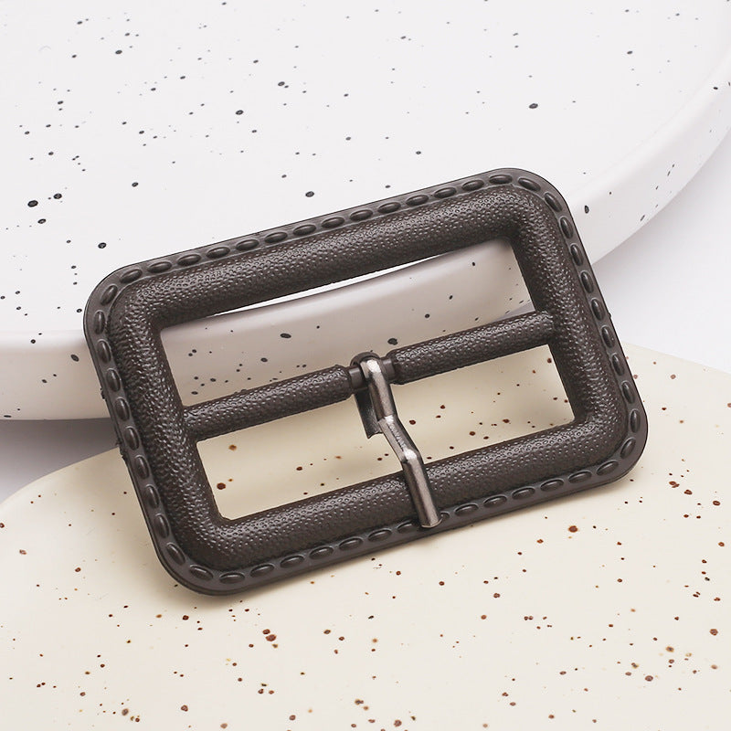Rectangle Metal Coat Brown Black Trench Coat Buckle Resin Belt Buckles Hebillas Resin Pin Buckles-74