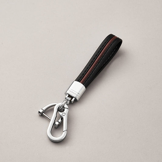 Creative Custom Key Ring D Rings Screw In Shackle Horseshoe Buckle Set Cowhide Car Key Pendant For Men Women Leather Keychain-79