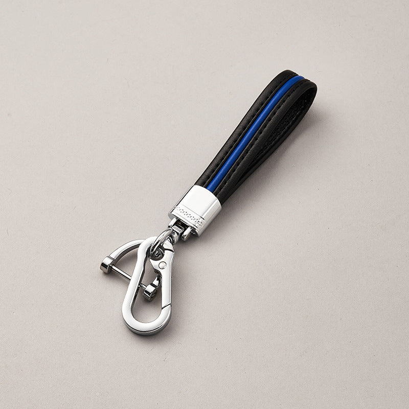 Creative Custom Key Ring D Rings Screw In Shackle Horseshoe Buckle Set Cowhide Car Key Pendant For Men Women Leather Keychain-79