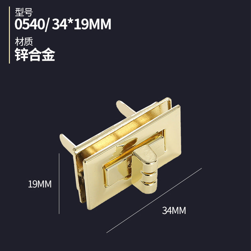 Wholesale Custom Handbag Accessories Purse Turn Lock Metal Gold Swivel Snap Rectangle Lock Decorative-85