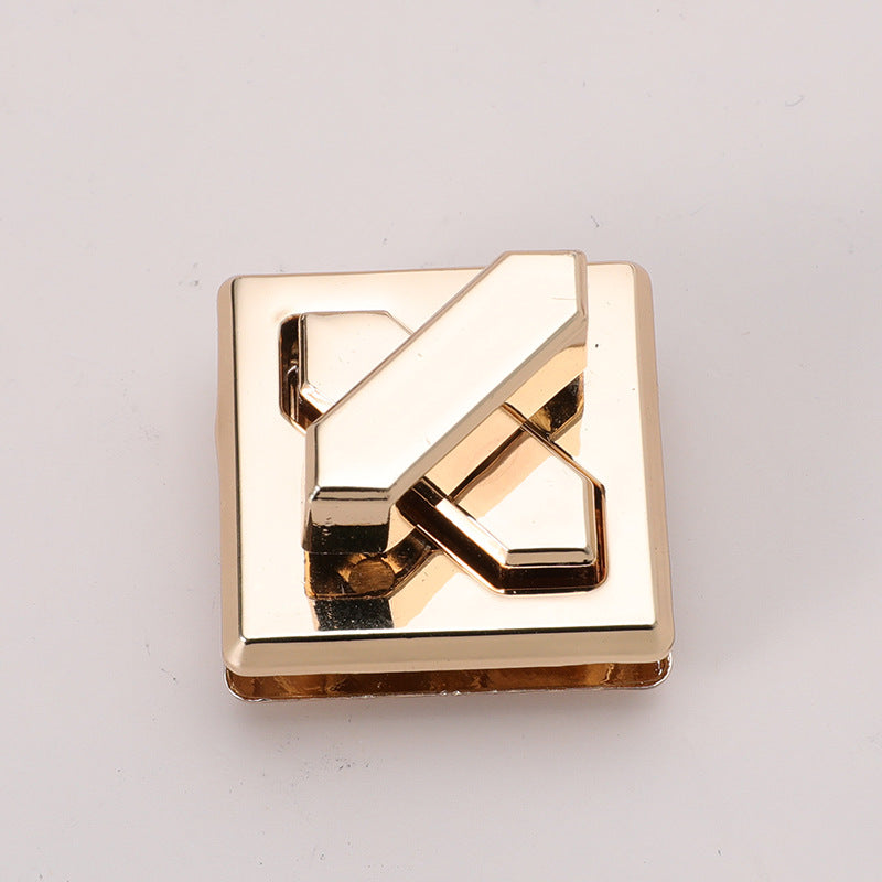Handbag Swivel Turn Lock Metal Accessories 31mm Square Gold Purse Lock-87