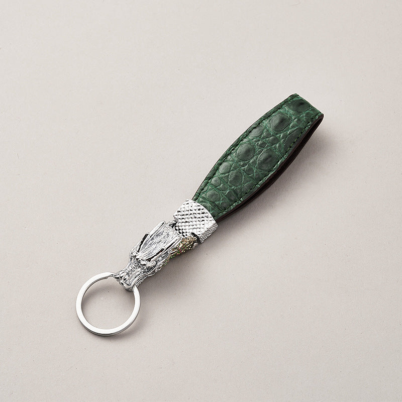 Car keychain lanyard high-grade metal pendant fashion simple retro leather buckle key chain waist hanging men and women-88