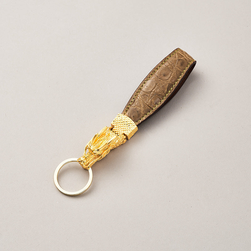 Car keychain lanyard high-grade metal pendant fashion simple retro leather buckle key chain waist hanging men and women-88