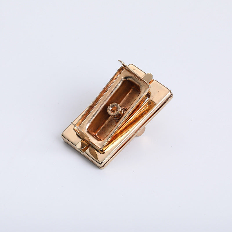 Handbag hardware small light gold metal square turn twist lock for purse-89