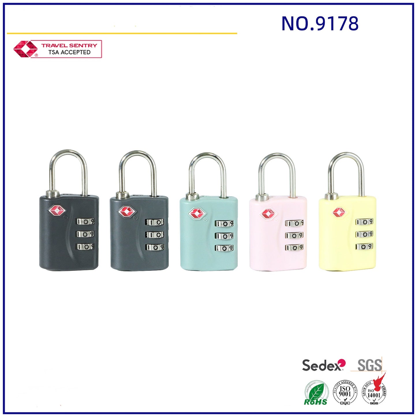 TSA high quality zinc alloy TSA anti-theft lock backpack luggage combination password padlock-9